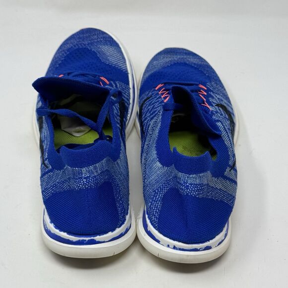 Nike Free 4.0 Flyknit Sneakers Womens 12 Blue Running Shoes Racer Barefoot - Picture 9 of 16
